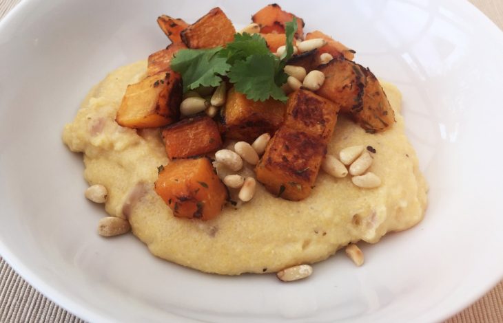 Roasted Butternut Squash with Caramelised Onion Polenta