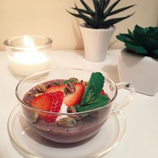 Cherry Chia Pudding with Pistachios