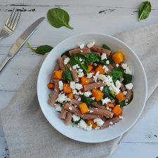Roasted Butternut Squash & Spinach Spelt Rigatini